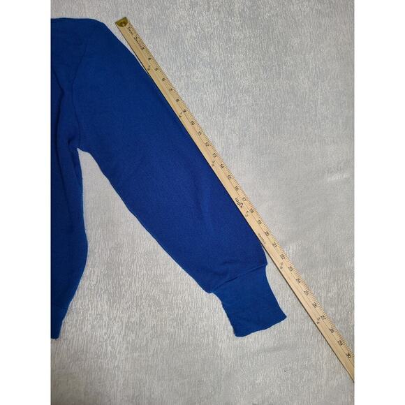 Izod X Lacoste Vintage collab blue sweater Size xl Royal Blue Preppy nautical - Picture 4 of 6